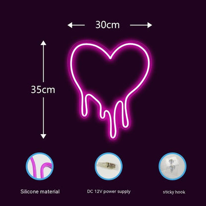 Dripping Heart 12v Silicone LED Neon Light