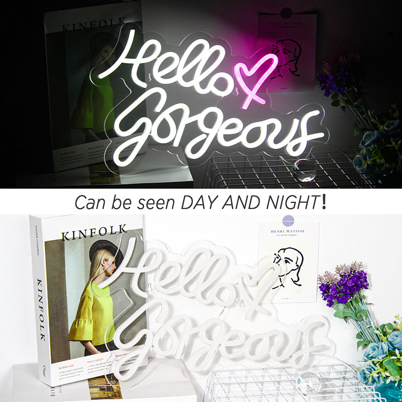 Hello Gorgeous English Letters LED