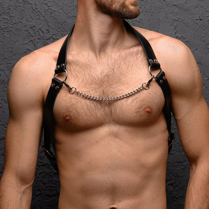 Punk Binding Belt Chain Leather Chest Strap Men's Leather