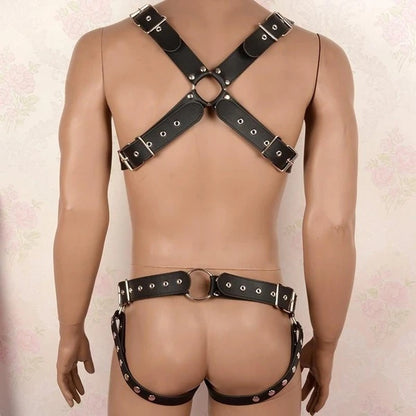 Men's Leather Bondage Erotic Clothing