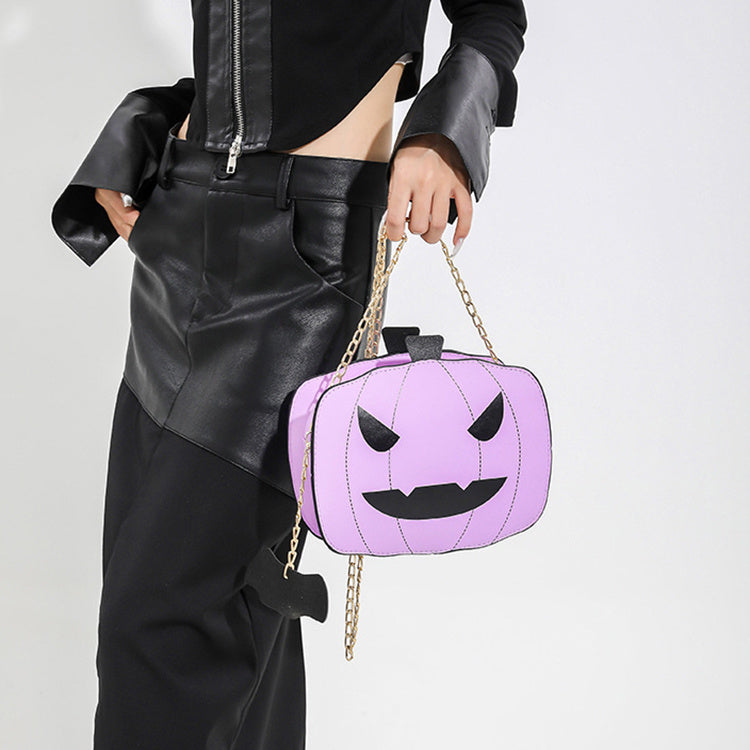 Pumpkin Crossbody Chain Shoulder Bag