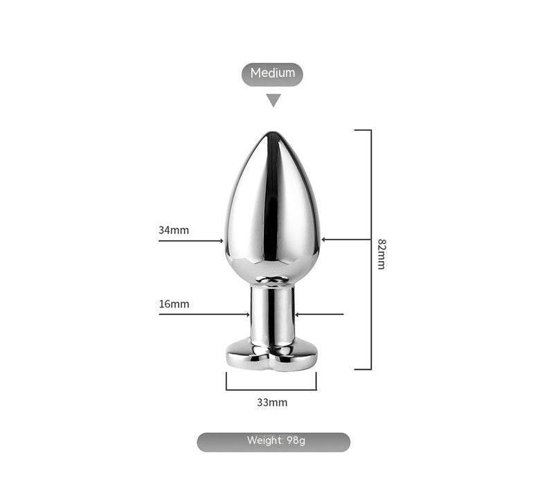 Luminous App Remote Control Metal Heart-Shaped Anal Plug