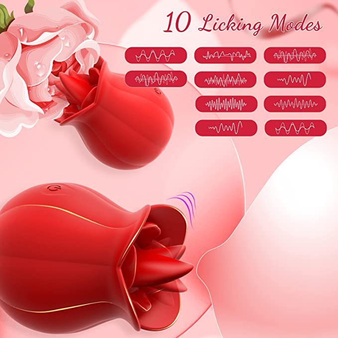 Rose Tongue Licking Device Simulation Massager