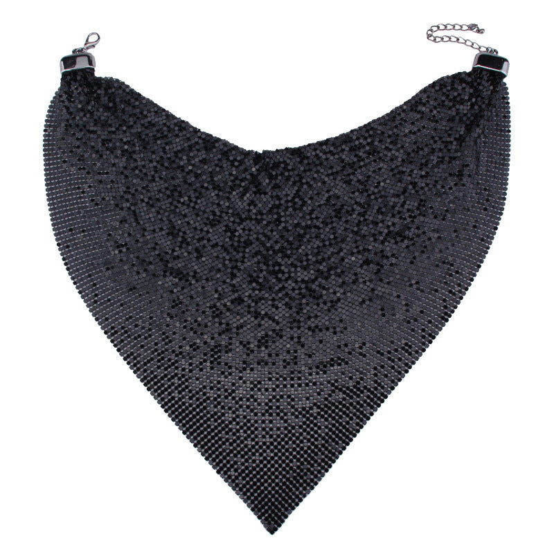 Chaîne de cou à clavicule en maille diamant strass