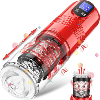 Red Diamond Telescopic Automatic Transparent Masturbation Airplane Bottle