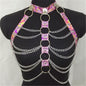 Holographic Halter Body Harness Chain Belt