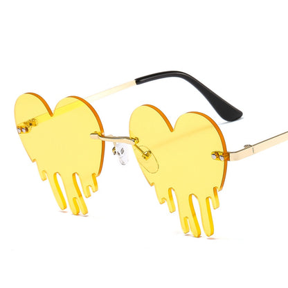 Dripping Heart Tinted Frame Sunglasses