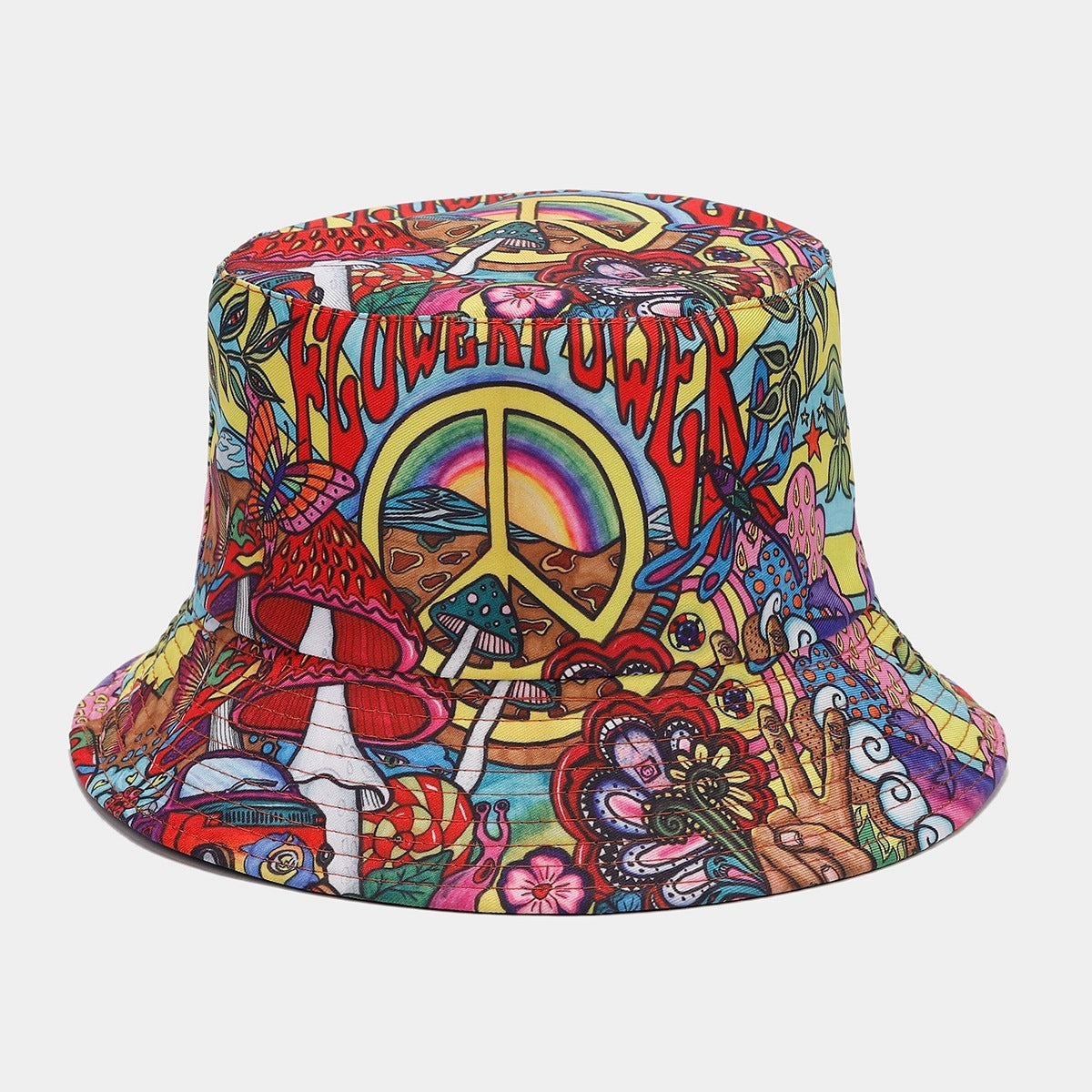 Graffiti Exterior Double-Sided Reverse Black Interior Bucket Hat