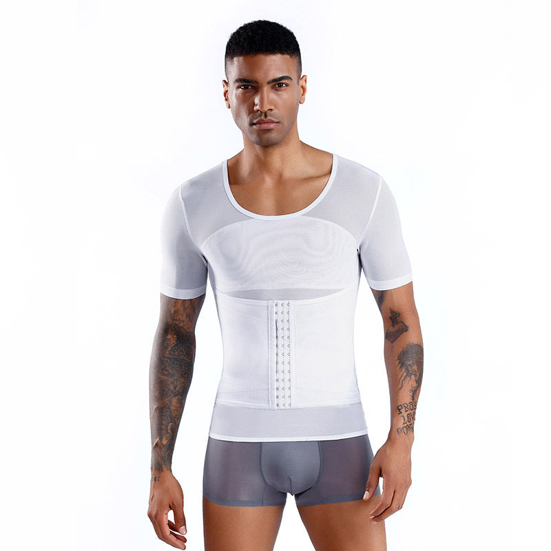 Men's Fitness Short-Sleeve Tight-Fitting Corset Shapewear For Abdomen