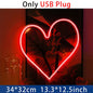 Love Heart Neon Acrylic Transparent LED Light