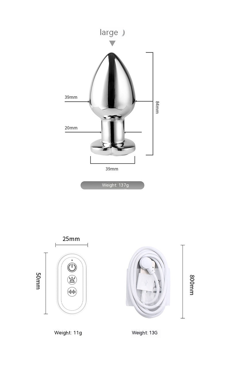 Luminous App Remote Control Metal Heart-Shaped Anal Plug