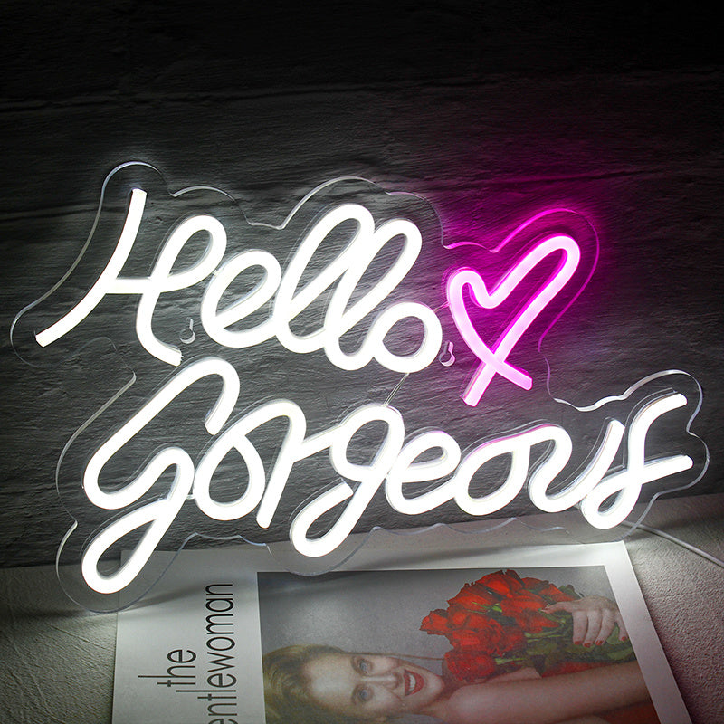 Hello Gorgeous English Letters LED