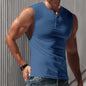 Men's Sleeveless Light 3 Button Board Solid Color Tank Vest Huge Variety