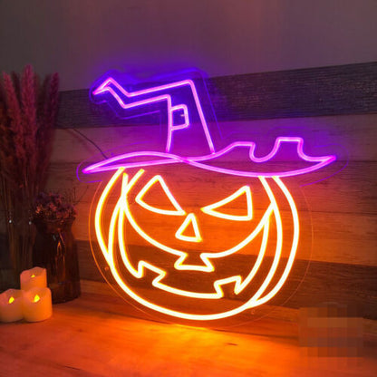 Neon Halloween Decorative Pumpkin Headlight