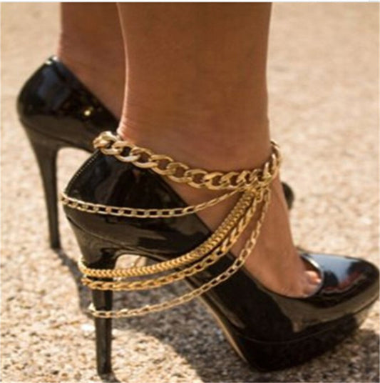 Multi-Layer Heel Foot Chain Tassel