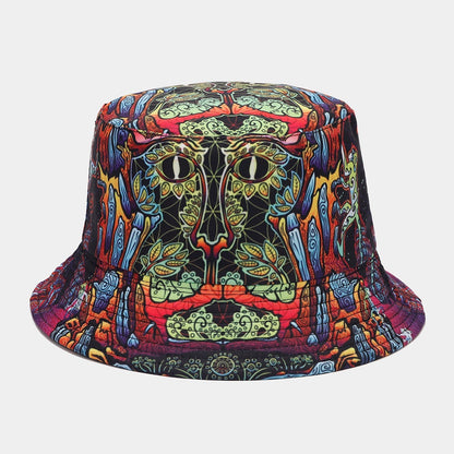 Graffiti Exterior Double-Sided Reverse Black Interior Bucket Hat