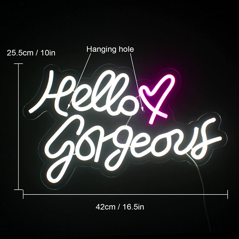 Hello Gorgeous English Letters LED