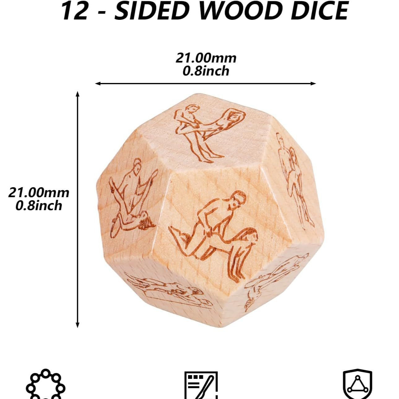 Couple Date Night 12 Sided Positions Fun Wood Dice