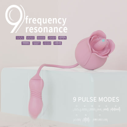 Waterproof 9 Frequency Rose Tongue Licking Vibration