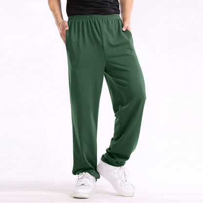 Casual Straight Solid Loose Pockets Trousers