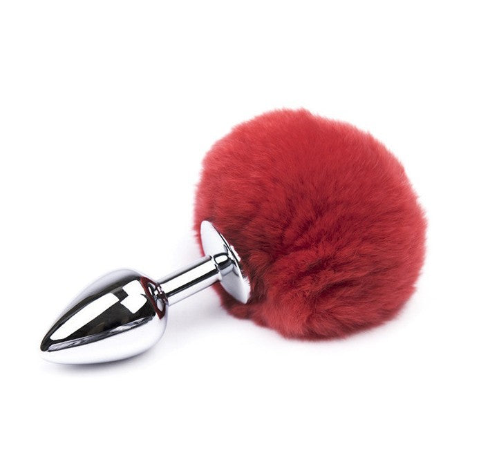 Metal Anal Furry Plush Tail Plug