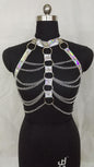 Holographic Halter Body Harness Chain Belt