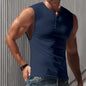 Men's Sleeveless Light 3 Button Board Solid Color Tank Vest Huge Variety