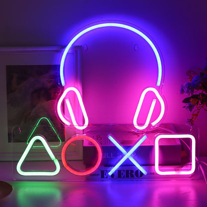 "Playstation" Remote Symbols LED Neon Acrylic Backboard Lamp