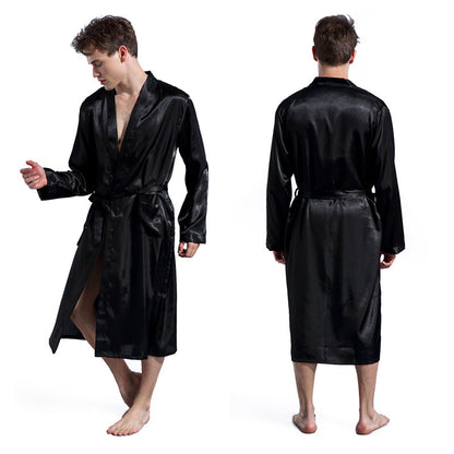 Men's Sleek Solid Color Belt Robe Huge Variety