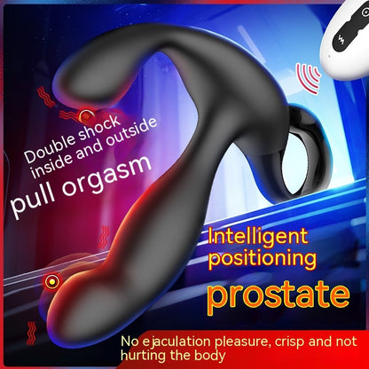 Men's 10 Frequency Double Shock Remote Control Prostate Vibrator