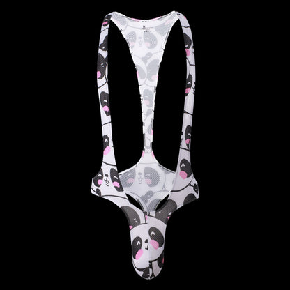 Men's Jjsox Print Thong Erotic Jumpsuit Huge Variety