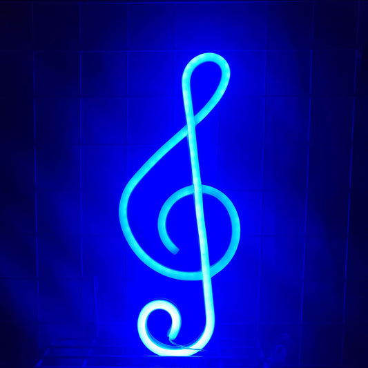 Luces decorativas de neón con notas musicales LED