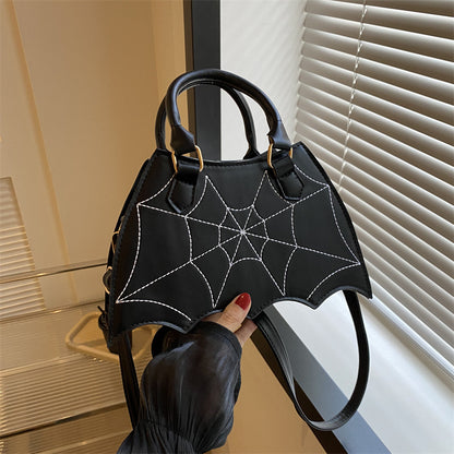 Spider Web Saddle Crossbody Shoulder Bag With Handle