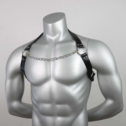 Punk Binding Belt Chain Leather Chest Strap Men's Leather