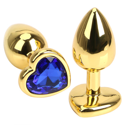 Love Heart Diamond Gold Butt Plug