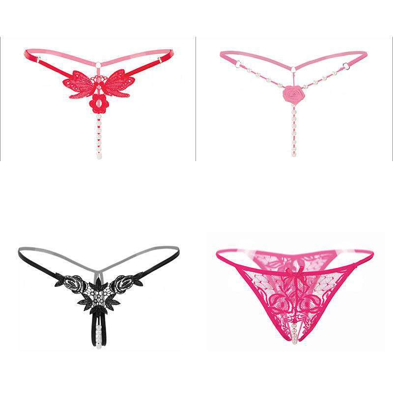 Embellished 4-Pack Thong Women's Cutout G-String Huge Variety