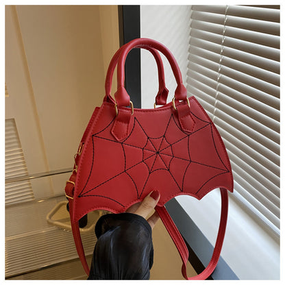 Spider Web Saddle Crossbody Shoulder Bag With Handle