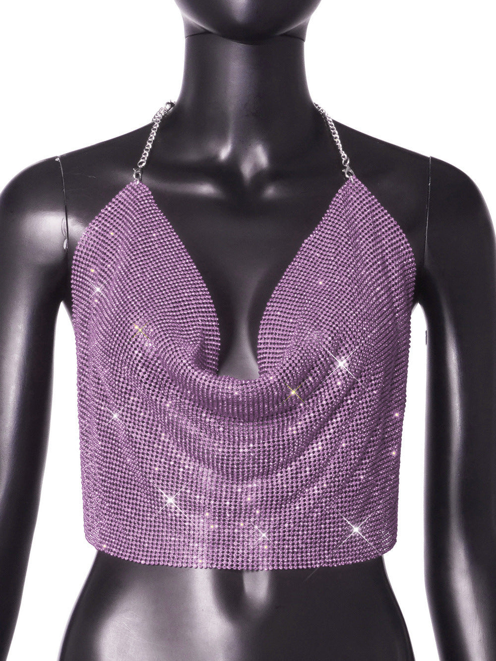 Diamond Rhinestones Chain Sling Cami Top