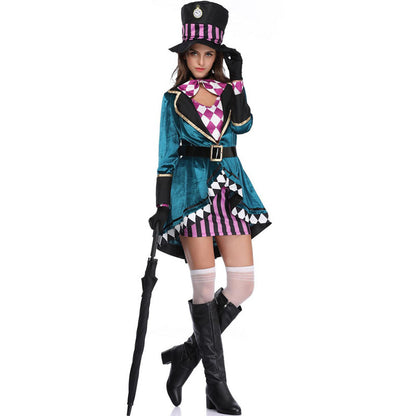 Halloween Full Body Dress Suit Oversized Hat Mage Costume