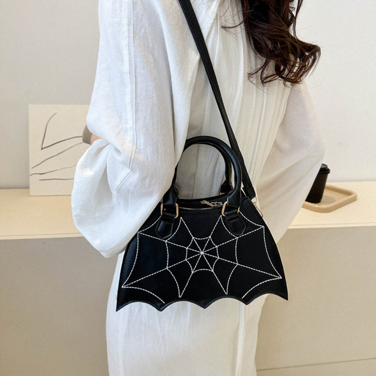 Spider Web Saddle Crossbody Shoulder Bag With Handle