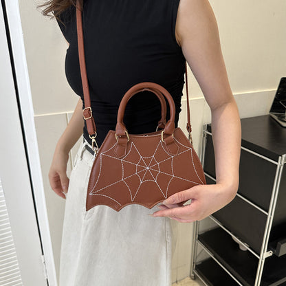 Spider Web Saddle Crossbody Shoulder Bag With Handle