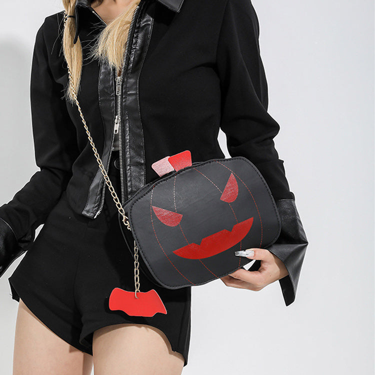 Pumpkin Crossbody Chain Shoulder Bag