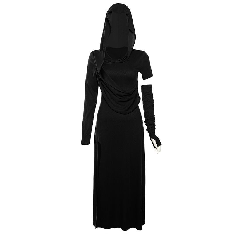 High-Slit Hooded Dress Suit & Glove