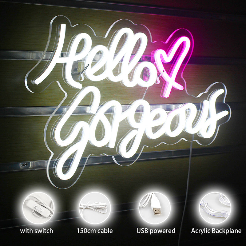 Hello Gorgeous English Letters LED