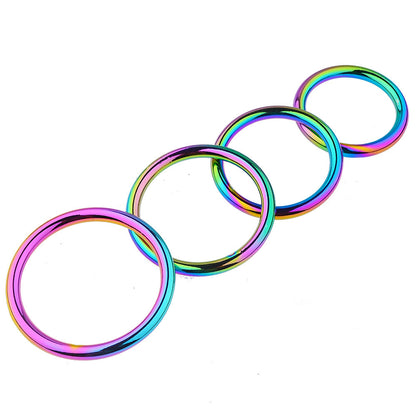 Men's Zinc Alloy Cock Colorful Horseshoe Ring