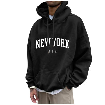 New York Long-Sleeve Kangaroo Pocket Hoodie Huge Variety