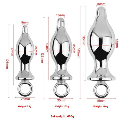 Metal Silver Lifting Ring Butt Plug Back Court Expansion