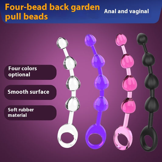 Transparent Jelly Color Four Beads Butt Plug