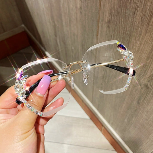 Rhinestone Frameless Sunglasses Multiple Colors