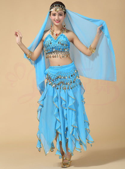 Intricate Belly Dance Performance Costume Multiple Colors